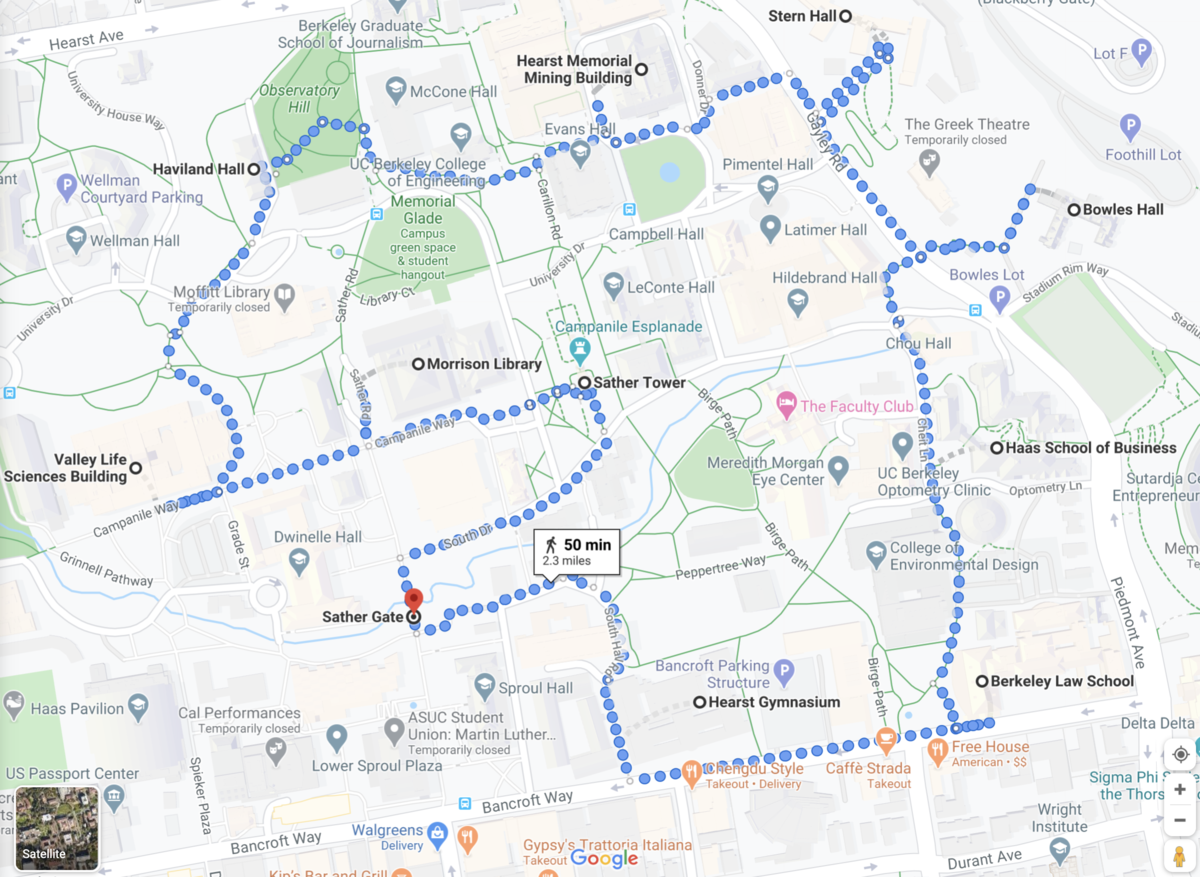 Walking map of virtual tour