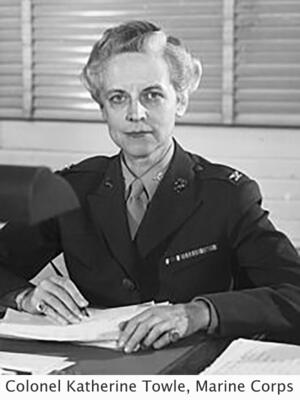 image of Colonel Katherine Towle from the Marine Corps with a determined look